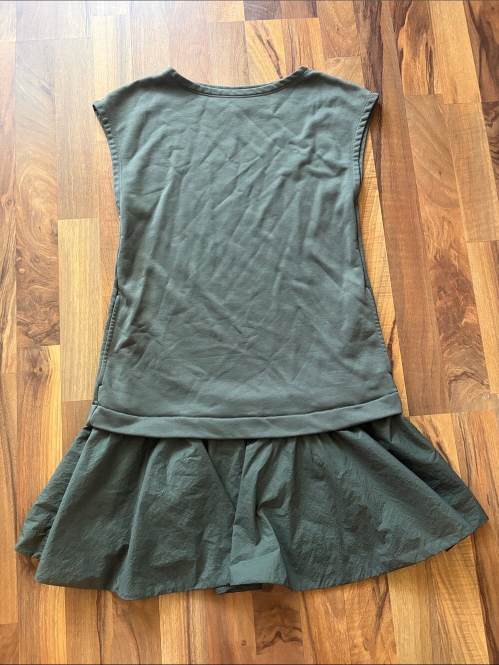 Emporio Armani Woman’s Olive Green Mini Dress with Crew Neck Size EU38 US 6